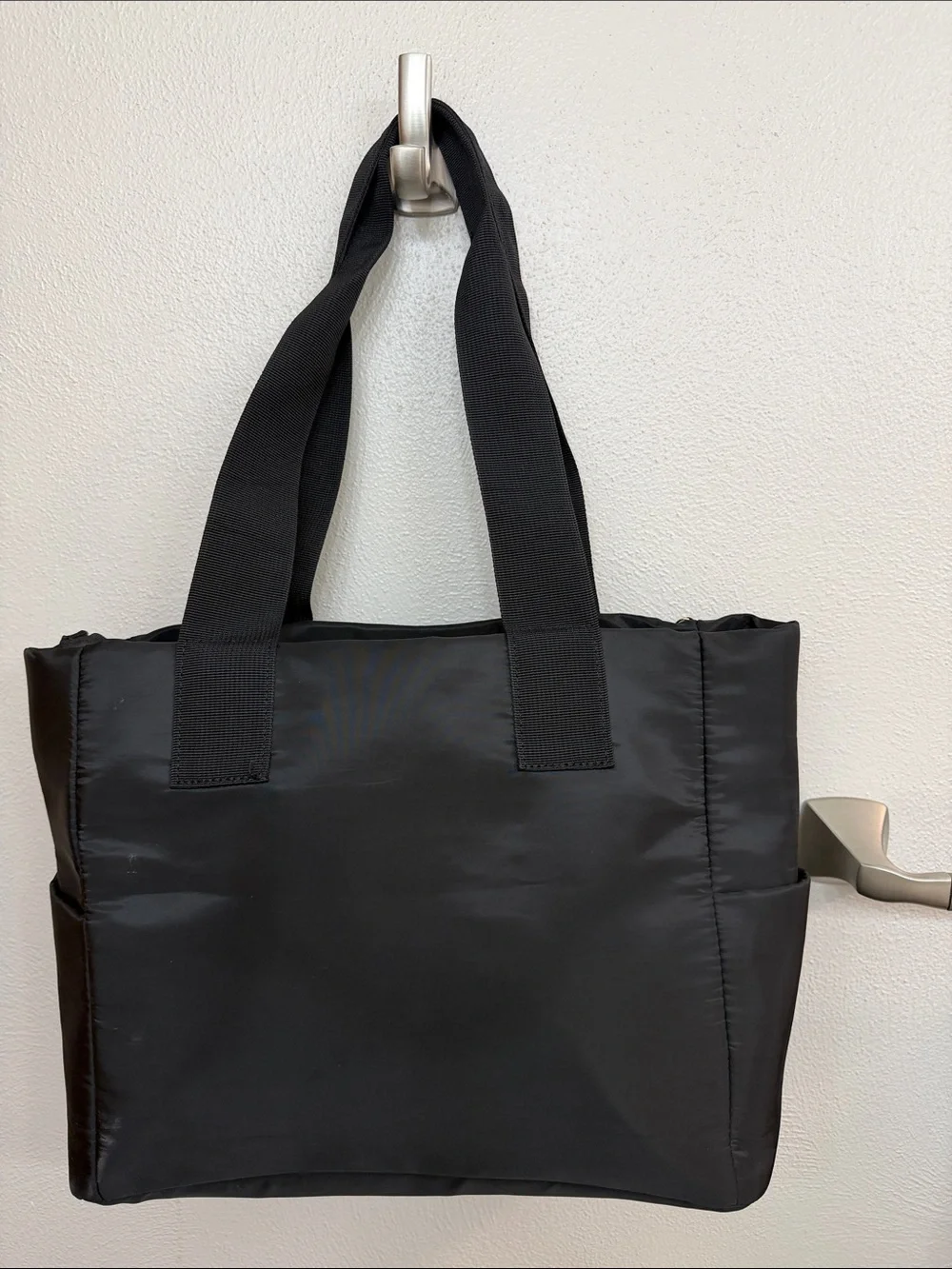 Black Quilted Tote Bag with Gold Accents - Women Bags